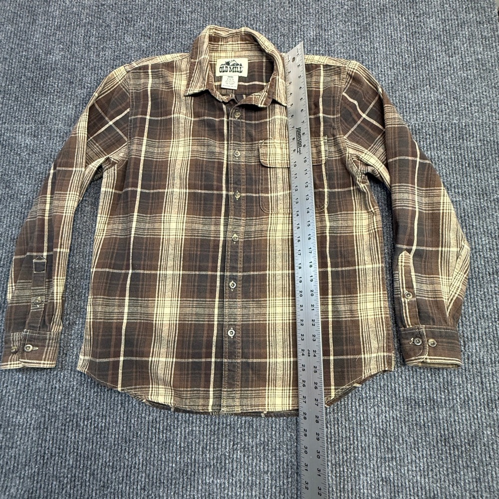 Old Mill Mens Size Large Plaid Flannel Button Down Long Sleeve Cotton Blend - Picture 6 of 10